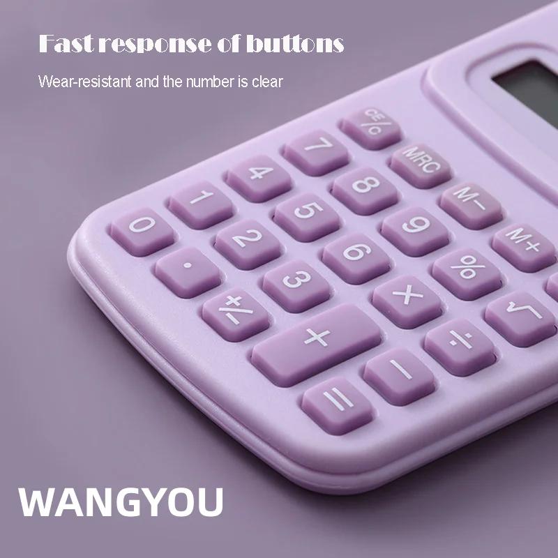 Small Solar Calculator Portable Calculator Cute 8 Digits LCD Electronic Home Office Calculator for Kid Primary School Calculato