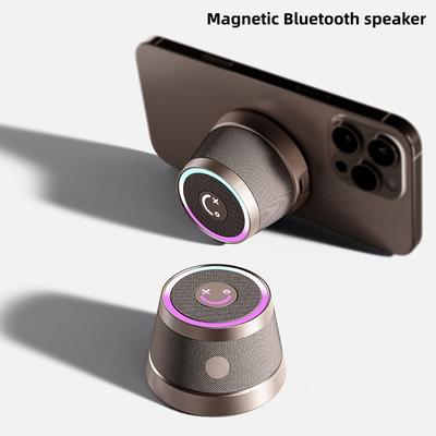 Portable Bluetooth Speaker Magnetic Speaker BT5.3 Mini Speaker 7 Hours Play Mobile Phone Holder Outdoor Camping Speaker  Small Cannon Subwoofer