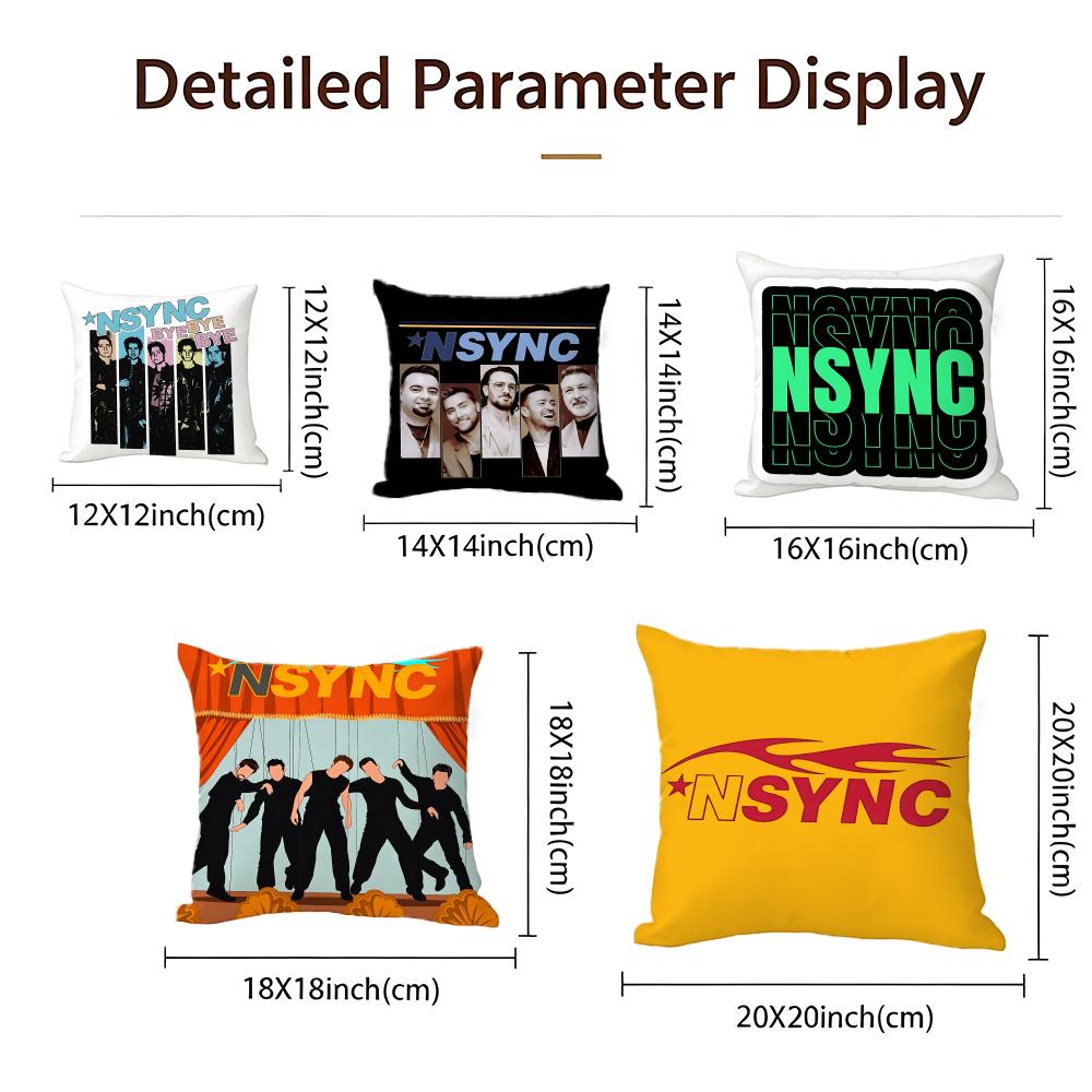 Pop Nsync Kissenbezug Kissenbezug Set 4 Stück 50X50 45X45 40X40 Kissenhülle Dekorativ Sofa Heimdeko