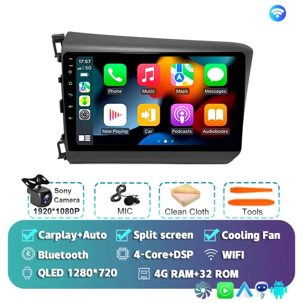 

Android 14 для Honda Civic 2012 2013 2014 2015 CarPlay автомобильное радио мультимедиа видеоплеер DSP IPS GPS навигация 2 din автомагнитола