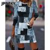 JPNTKY Fashion Autumn Winter Long Sleeve O-Neck Casual Dresses