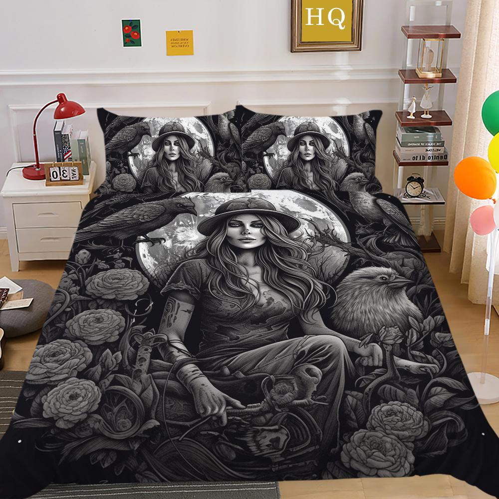 Beauty Skull Printed Bedding Cover Twin Size Microfiber Home Textiles Teen Cool Fashion Home Bedclothes