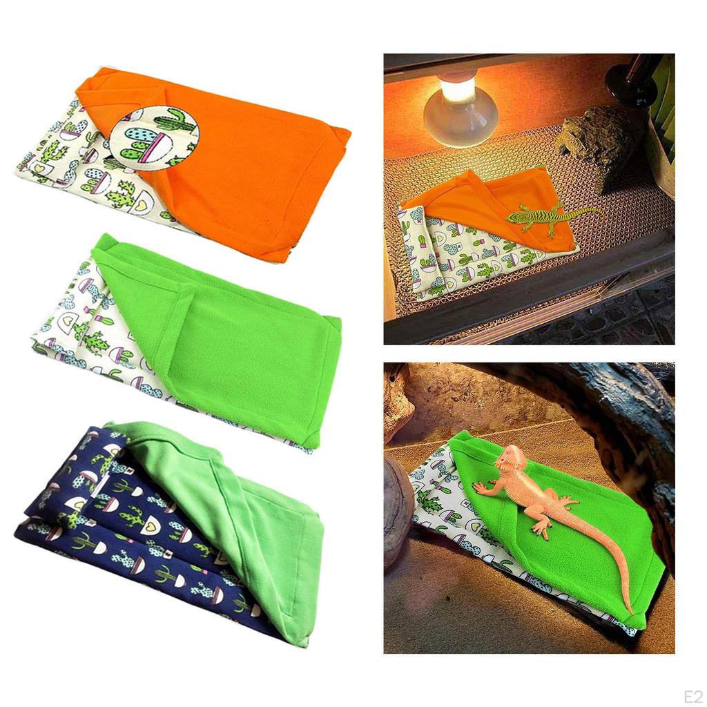 Bearded Dragon Bed with Pillow and Blanket, Fabric Warm Sleeping Bag Cover for