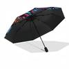 Glass Dinosaur Cityscape pattern umbrella, portable and foldable design, 8 ribs, a casual accessory for Halloween, Christmas, and birthday gifts.