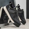 Men's Casual Sports Running Shoes New Leather Versatile Non-Slip All-Black Trendy Sneakers From Mainland Retro Board Fashionable
