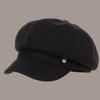 British duck tongue beret women's japanese styleretro round mark octagonal hat big head circumference showing face