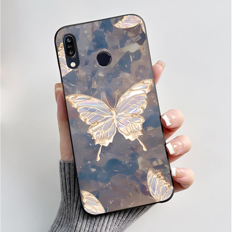 For Asus Zenfone Max (M1) ZB555KL Max Pro (M1) ZB601KL ZB602K Case Soft Silicone Black Cover Cute Flower Cartoon Phone Casing