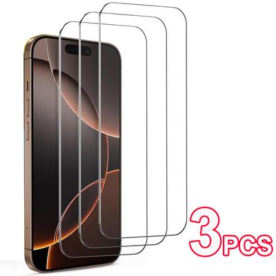 3 PEZZI 3 PEZZI Copertura Protettiva in Vetro Temperato Per iPhone 16e 16 Pro Max 16 Plus 15 14 13 12 Mini 11 X XS MAX XR 7 8 Plus Pellicola Protettiva