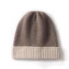 Women's Color Block Cashmere Knit Hat - Warm, Thick, Ear Protection for Outdoors