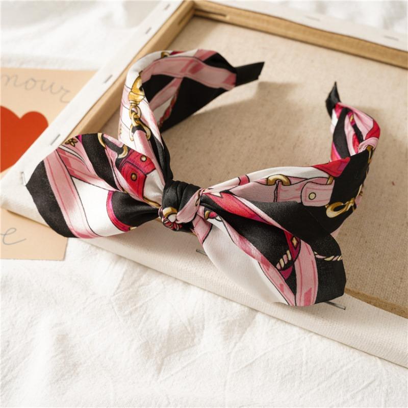 Hair Accessory - Leopard Print Rabbit Ears Knotted Wide Version Hair Band for Women's Outdoor Updo Hair Clip Headband Accessory