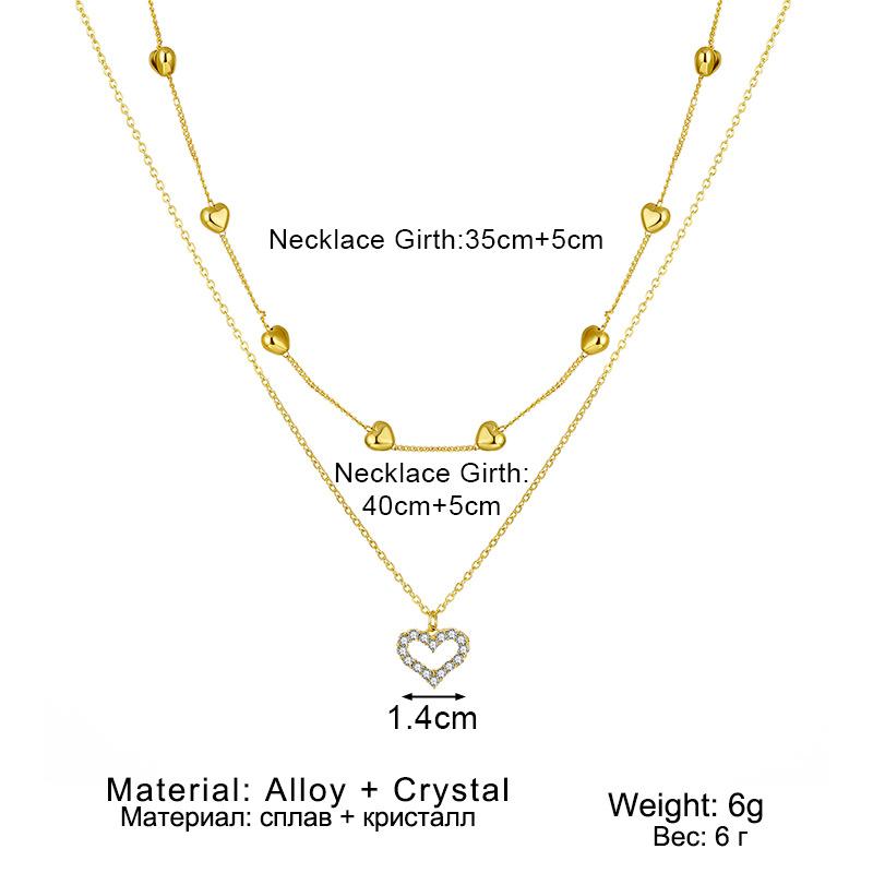 Women's Love Double-layer Clavicle Necklace, Minimalist Ins Style, Unique Influencer Trending Neck Chain
