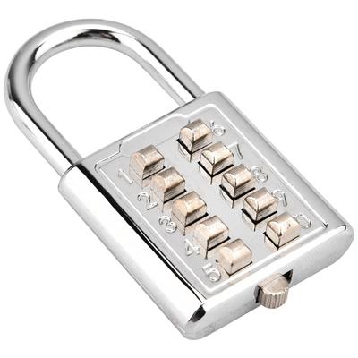 10 Digit Push Button Combination Password Padlock Blind Button Padlock