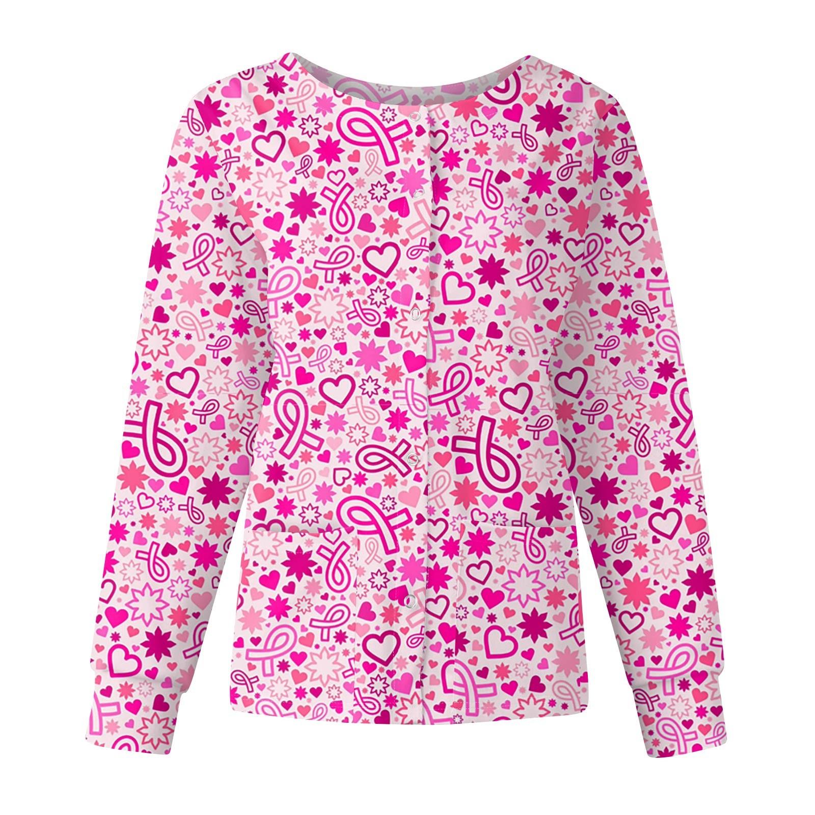 

Women Long Sleeve Pattern Tops Pocket Working Stand-up Collar Single-breasted Protective Overalls Jacket Top Christmas XXL червоний