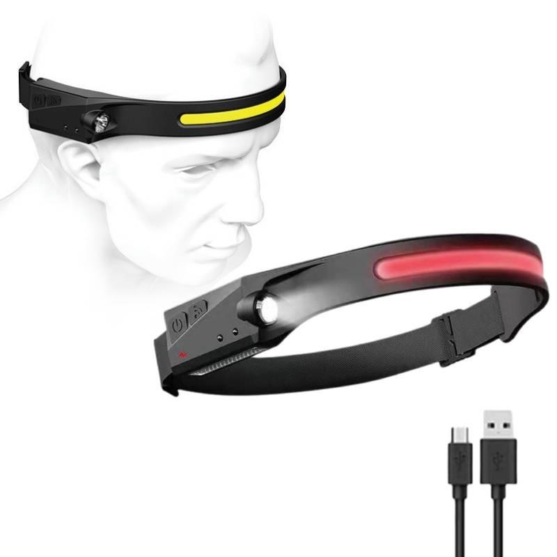 Cob Led Headlamp Usb Headlight Silicone Material Light Outdoor Lamp Camping