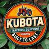 Vintage Kubota Tractor Metal Wall Art, 8x8 In, Retro Garage Decor