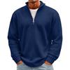 Men's Casual Knit Long Sleeve Pullover with Stand Collar and Ribbed Cuffs