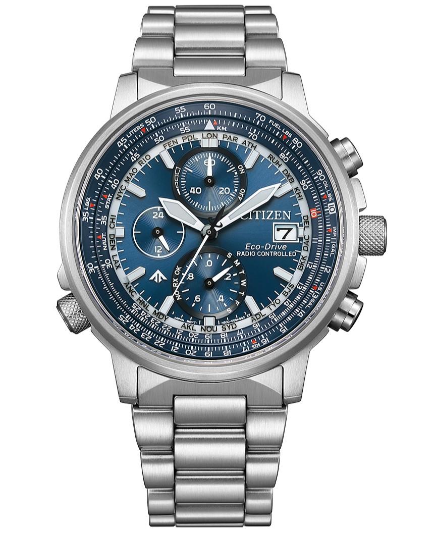 

Мужские часы Citizen Promaster Sky Series с радиоконтролем, корпус из нержавеющей стали, AT8300-58L синий