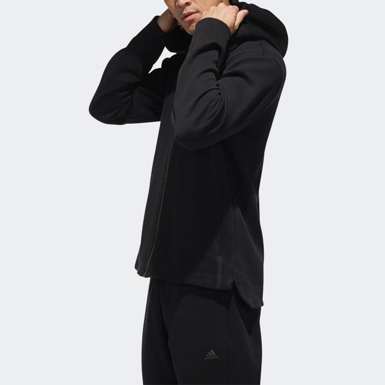 Adidas Logo Knit Pullover Hoodie Men Hoodie Black DW4665