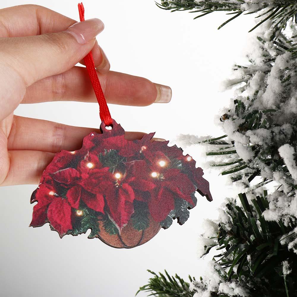 Wooden Flower Basket Hanging Ornament 2D Pine Cone Pendant DIY Mini Flower Basket  Christmas