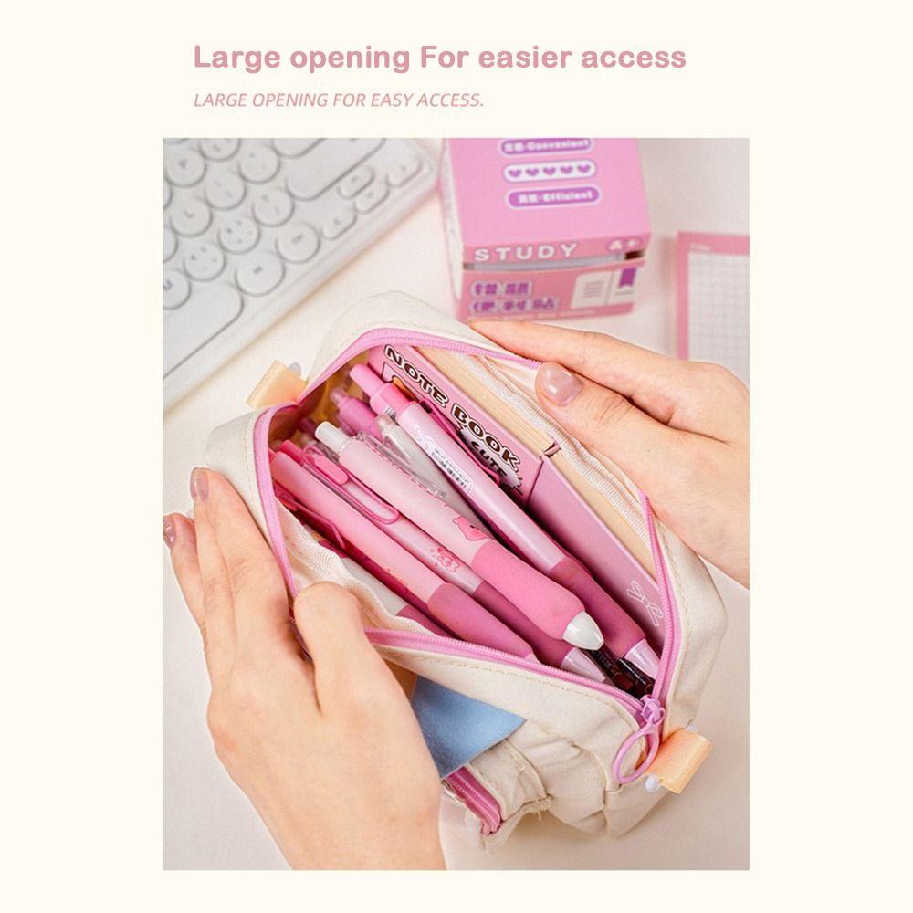 Cartoon Cat Pencil Case Large Capacity Stationery Organizer Fashion Stationery Bag  Students