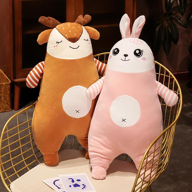 Kawaii Animals Plush Pillow Cuddly Squishy Lion Deer Shark Rabbit Animal Soft Plushie Gift