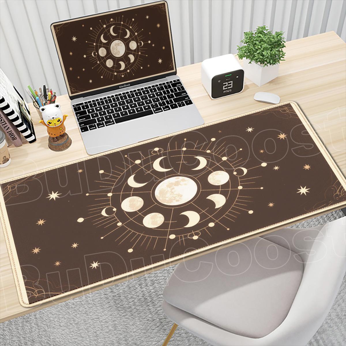 

Large Kawaii Gaming Mouse Pad Space Moon Star Galaxy XXL Gray Desk Mat Table Carpet Non-slip HD Laptop Desk Accessories 600x300x2mm