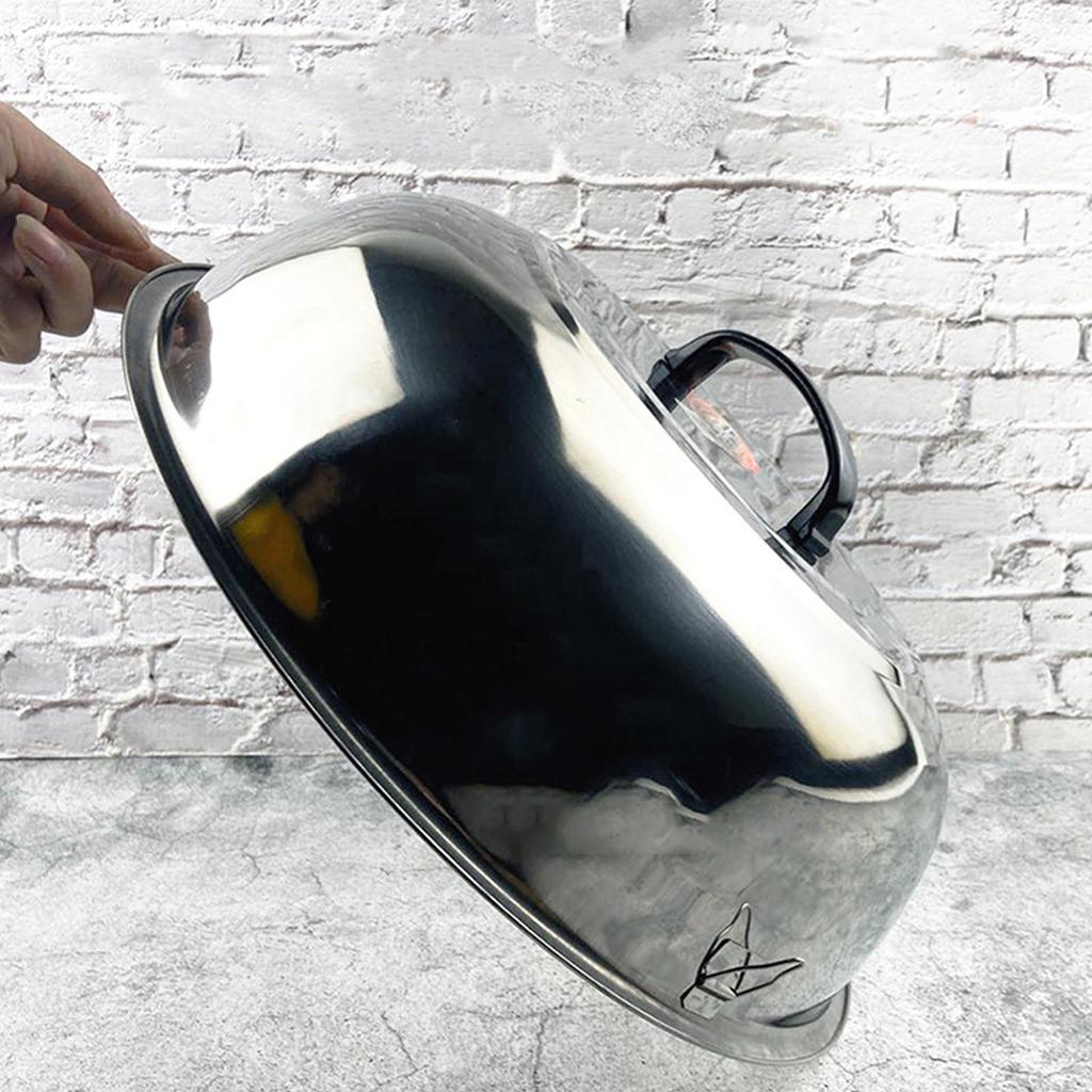 Pot Cover Household Stainless Steel Stir Fry Steaming Cooking Lid Multifunctional Circular 40cm
