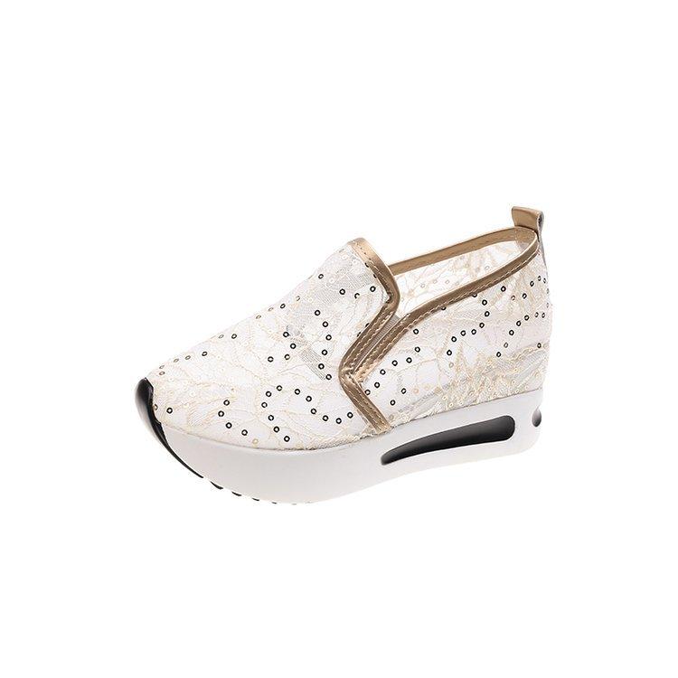 Inner height increase mesh summer new mesh shoes breathable slope heel platform casual sports shoes