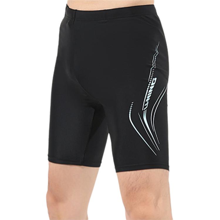Li Ning Sport Casual Eenvoudig Ademend Zwemshort Heren zwemkleding Zwart LSKW033-1