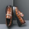 2025 British Style Plus Size Business Leather Shoes for Men - Height Increasing Thick-Soled Design