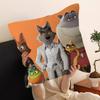 Die Gang 2 Kissenbezüge Cartoon Sofa Dekorativ Zuhause Zweiseitiger Druck Kurzer Plüsch Niedlicher Kissenbezug