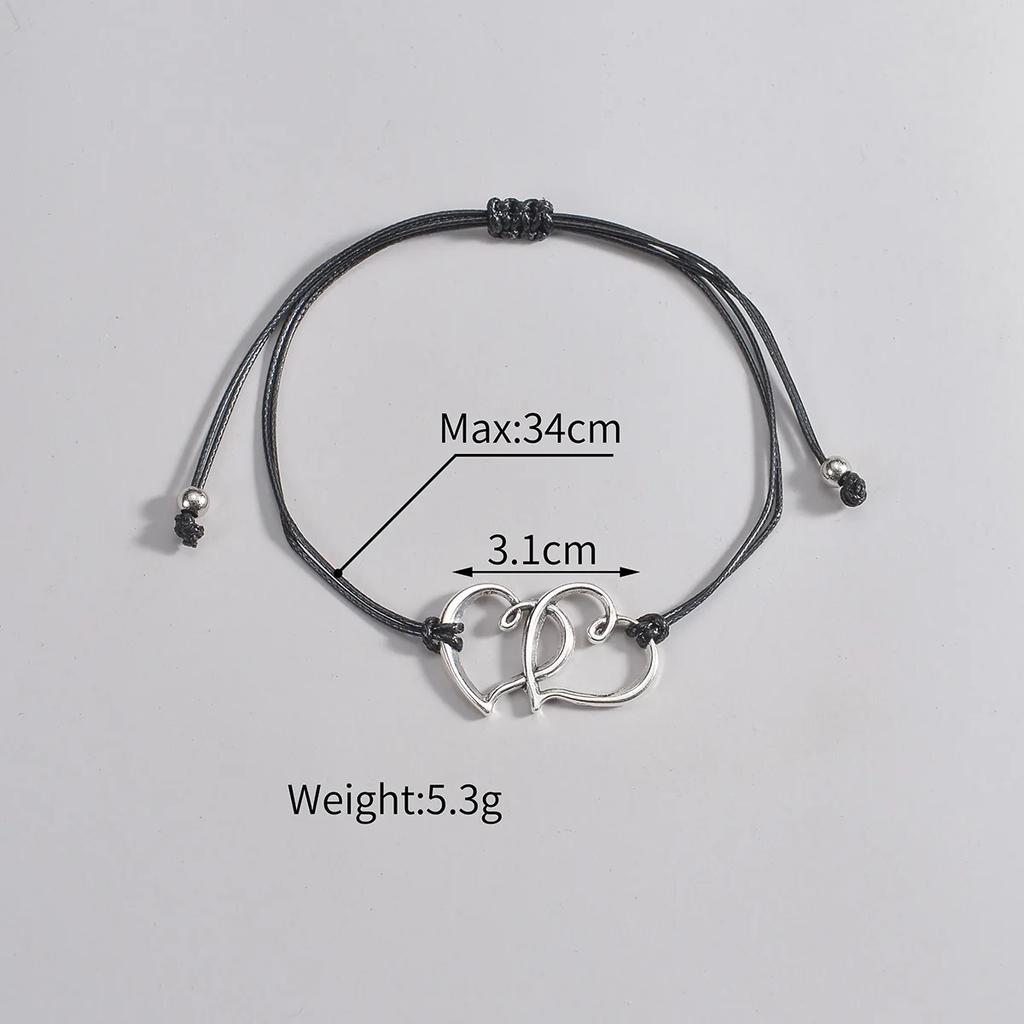 Love Heart Thin Chain Anklet Simple Temperament Double Hollow Ankle Bracelet Beach Foot Jewelry