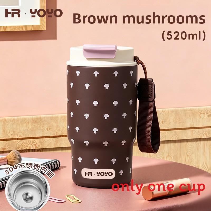 Double Drinking Insulated Coffee Mug With Dot Print For Travel And Office Use