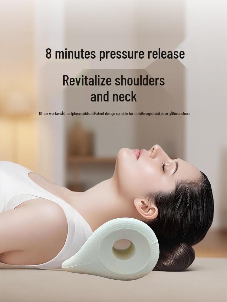 Cervical Spine Massager & Neck Relaxation Pillow Rice White