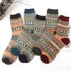 5 Pairs Colorful Striped Pattern Wool Men Women Socks Warm Winter Socks Ultra Thick Harajuku Couple Antifreeze Cashmere Socks