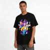 Halloween Witch Trio Print Top Trendy Subculture Cartoon Cat Ghost Element Casual T-Shirt Pure cotton T-shirt