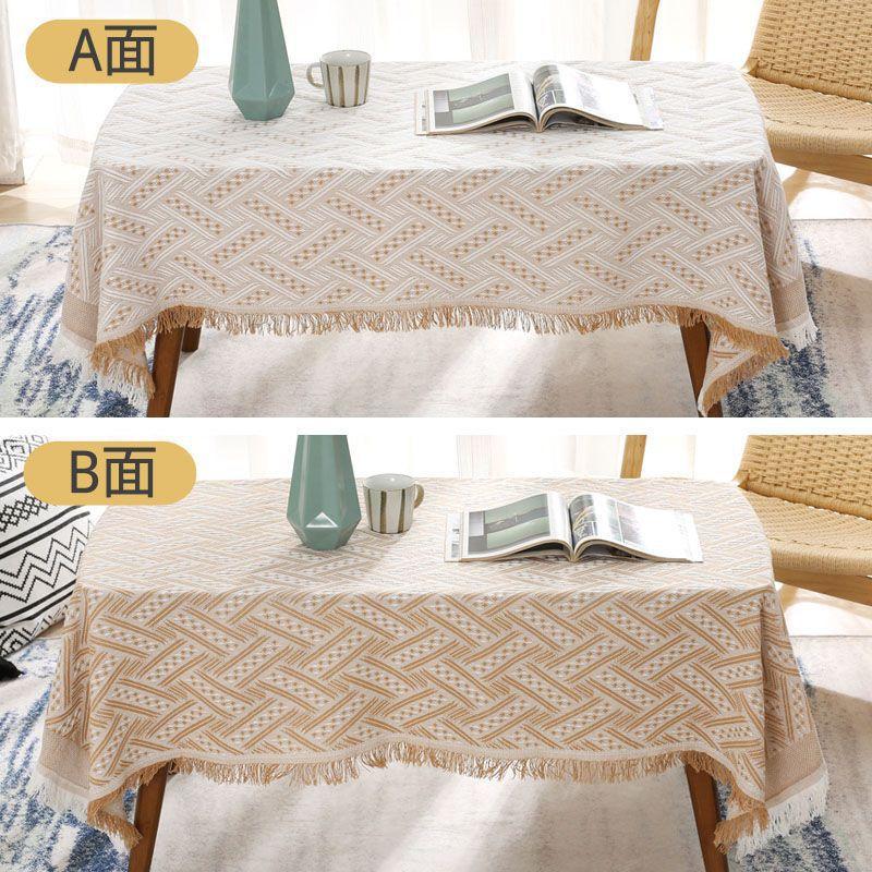 Nordic Ins Style Pure White Tablecloth Fabric Cotton And Linen Photography Background Picnic Cloth Dormitory Dessert Tablecloth