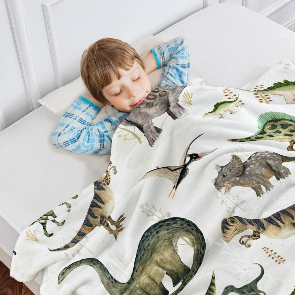 Dinosaur Blanket for Boys and Girls Soft Cozy Dinosaur Blanket for Kids Teens Cute Fleece Dinosaur Throw Blanket