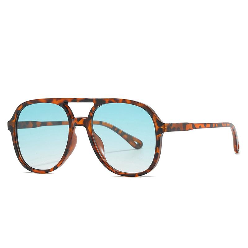 Non-polarized Fashion Large Frame Women's Sunglasses Toad Design Leopard Double Beam Sunglasses for Men Goggles Fishing Driving Sunshine