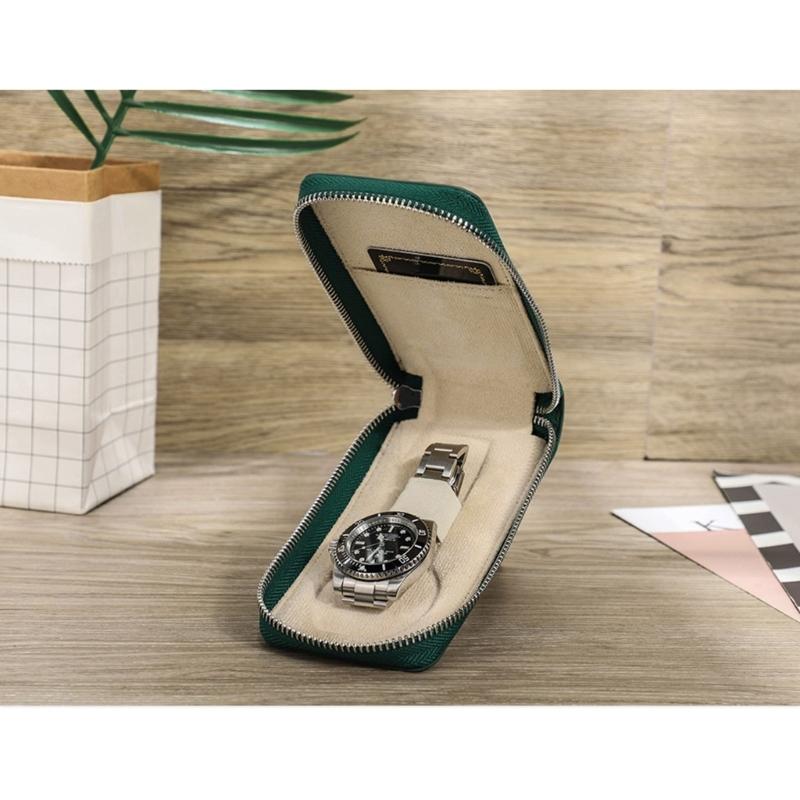 Genuine Leather Storage Case Portable Travel Watch Cases Handmade Portable Jewelry Accessory Organizer Box for Men Women
