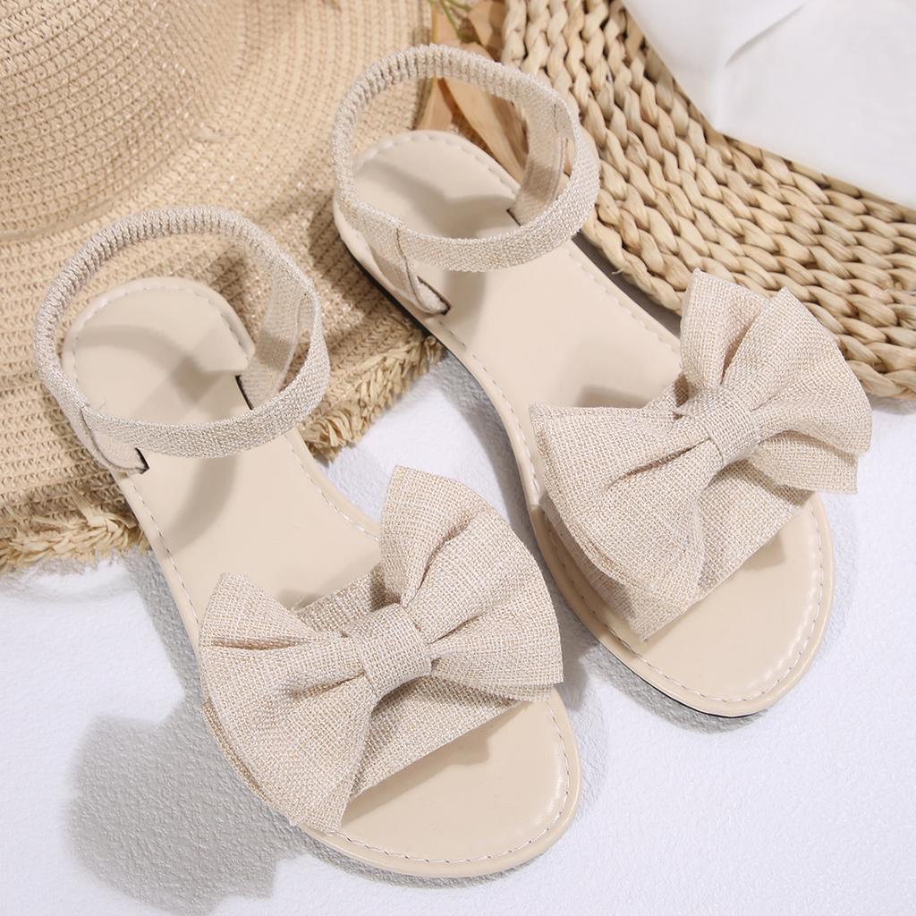 Mode 2025 Neue Sommer Leichte Sandalen Mode Strand Lässige Hausschuhe Outdoor Schleife Flache Schuhe Zuhause Damen Rutschfeste Trend Sandalen