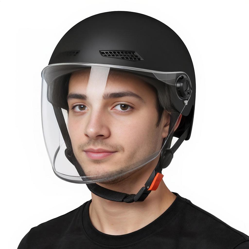 Motorcycle Half Helmet Open Face Helmet Retro Open Face Quick Release Sun Protection Hat For Riding Motor ATV Scooter Racing