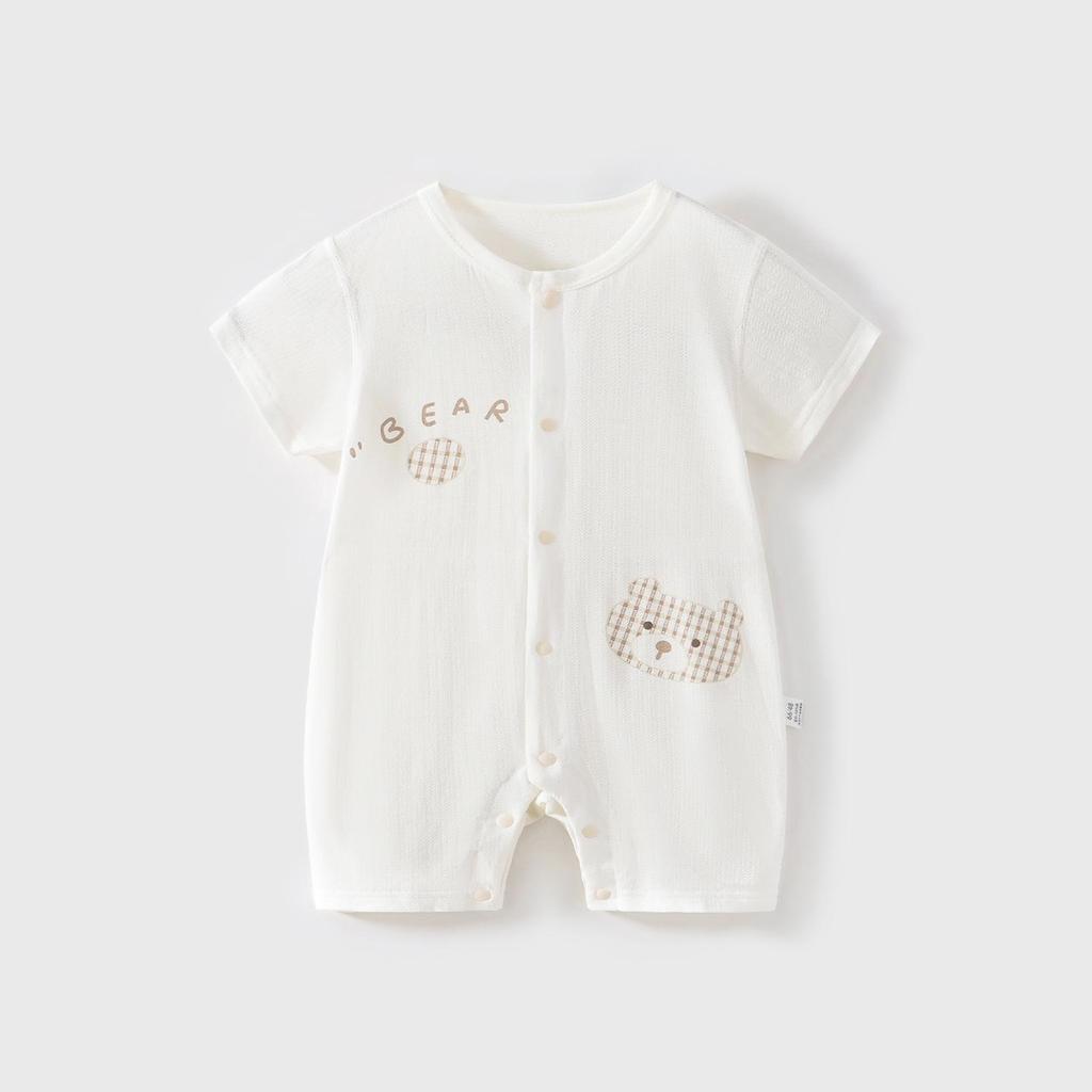 Baby Summer Short Sleeve Romper: Breathable, Soft, Tagless Pajamas