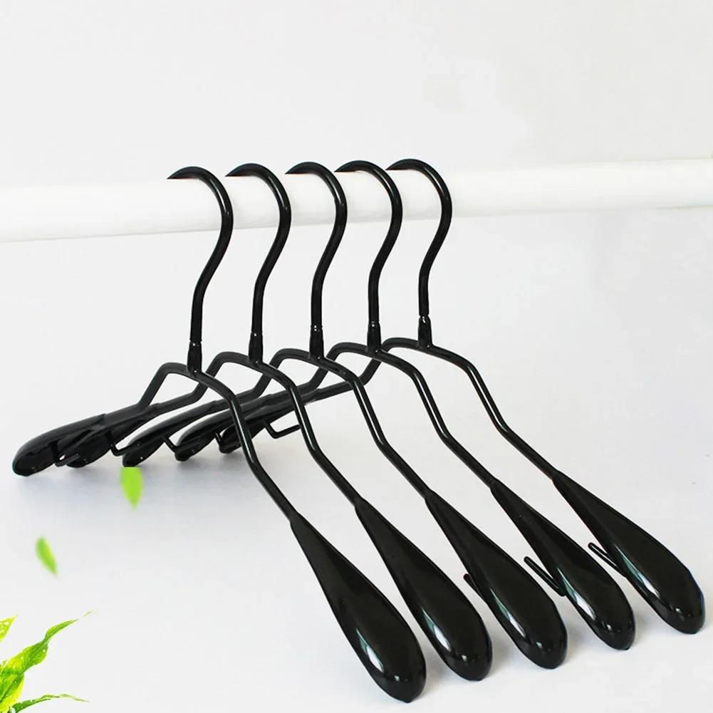 Rack 1pc Metal Dip Plastic Clothes Hanger Pants Clip Wide Shoulder Adult Non-slip Seamless Drying Rack Wardrobe Storage Space