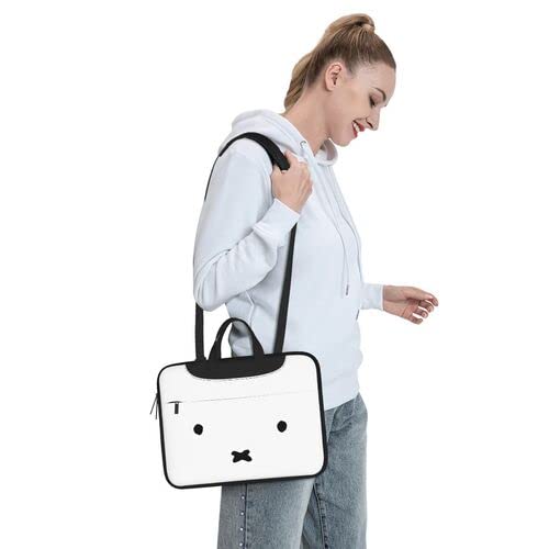Miffy Computer Case, 13-inch (15.6-inch), Waterproof, Shock-Absorbent, Laptop Case, Sleeve, with Strap, Lightweight, PC Case (13-inch, White)