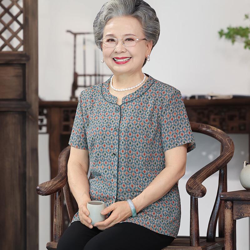 YUZHAOLIN Women s Summer Short-Sleeve Round Neck Blouse 4XL