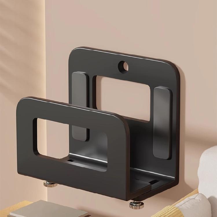 Durable Carbon Steel Electronics Shelf Wall Mount No Tools Needed Holds Router Sound System Devices Ventilation Design