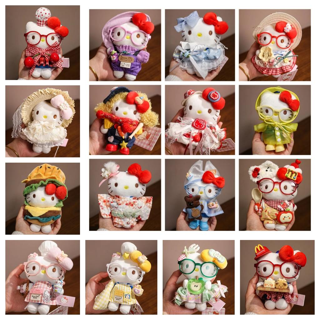 Hellokitty Plush Toys 15Cm Kitty Cat Stuffed Pendant Keychain Kawaii Toys Hobbies Collection Decor Toys Adorably Birthday Gifts