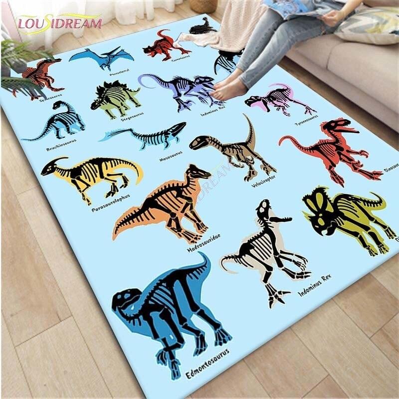 Jurassic Park Dinosaur Pattern Carpet Anti-Skid Area Floor Mat Rug Non-slip Mat Dining Room Living Room Soft Bedroom Carpet