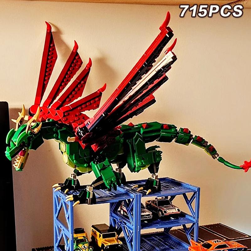 715PCS medieval flying dragon compatible Building Blocks Home Decoration Model Adults Gift